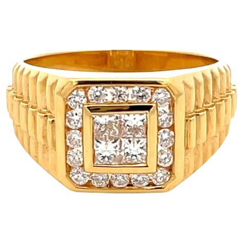 rolex diamond mens ring|18k gold rolex ring.